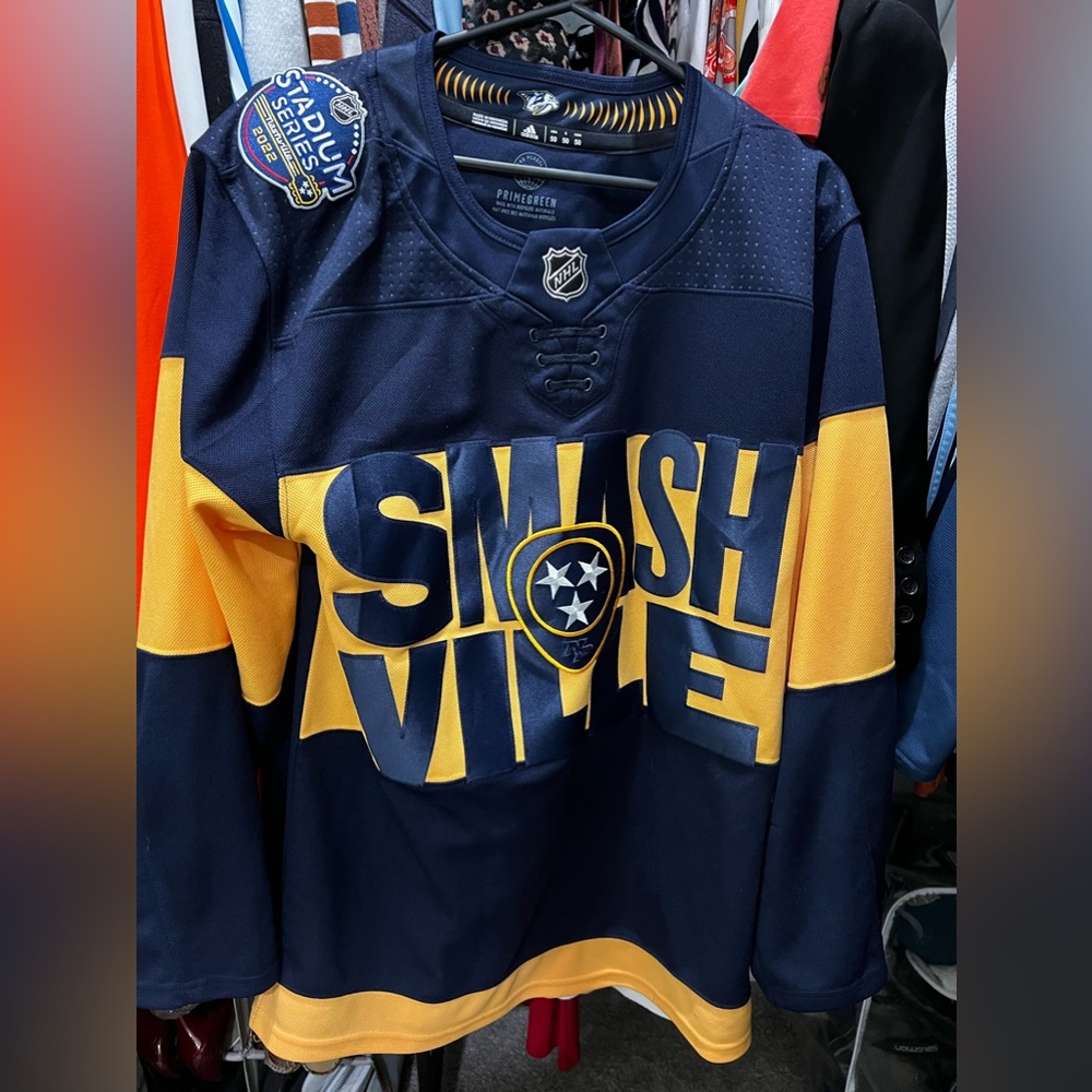 Nashville Predators 2022 Stadium Series Adidas Jersey Size 50 NHL Smashville
